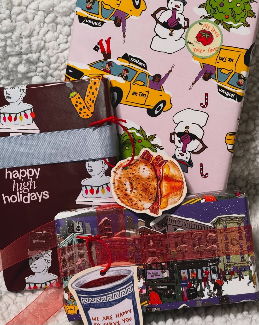 Gotham holiday campaign installed in a retail environment