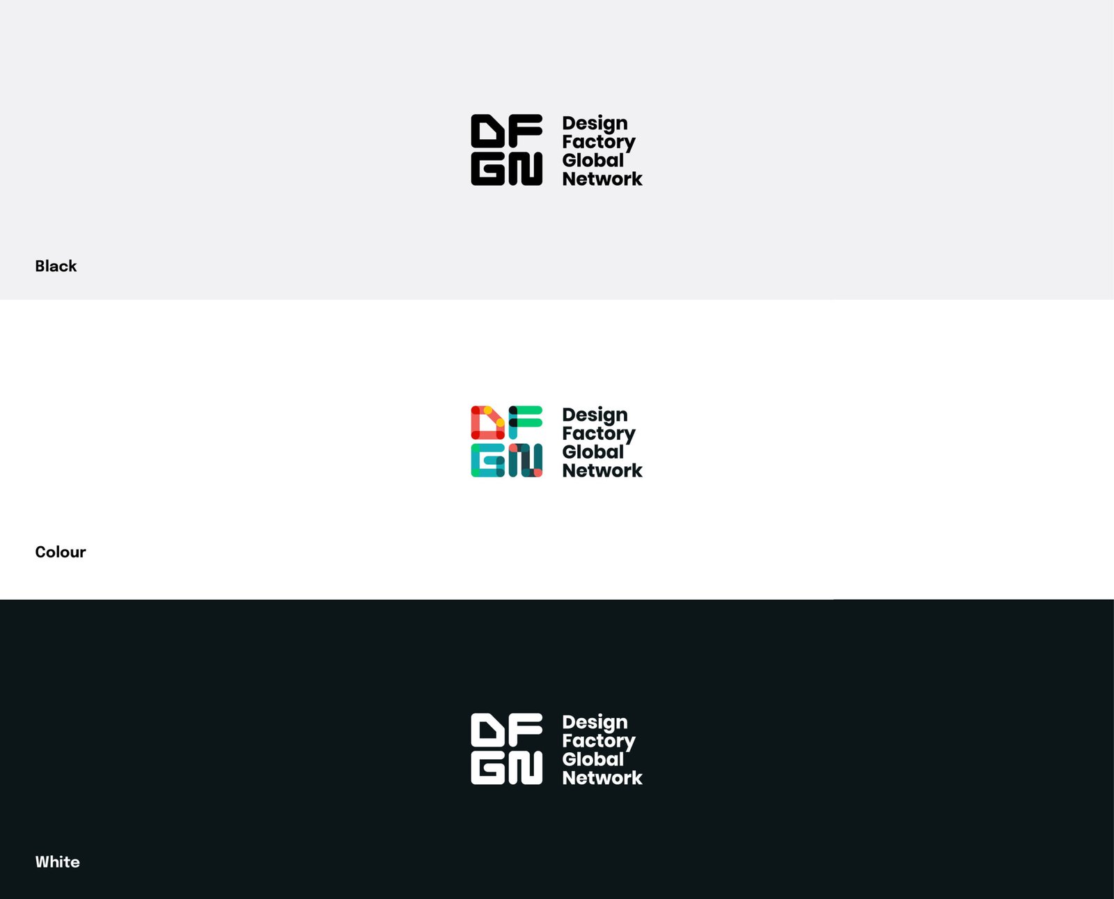 DFGN visual identity applications