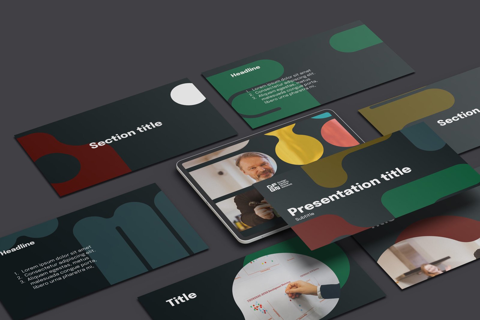 DFGN presentation slides mockup