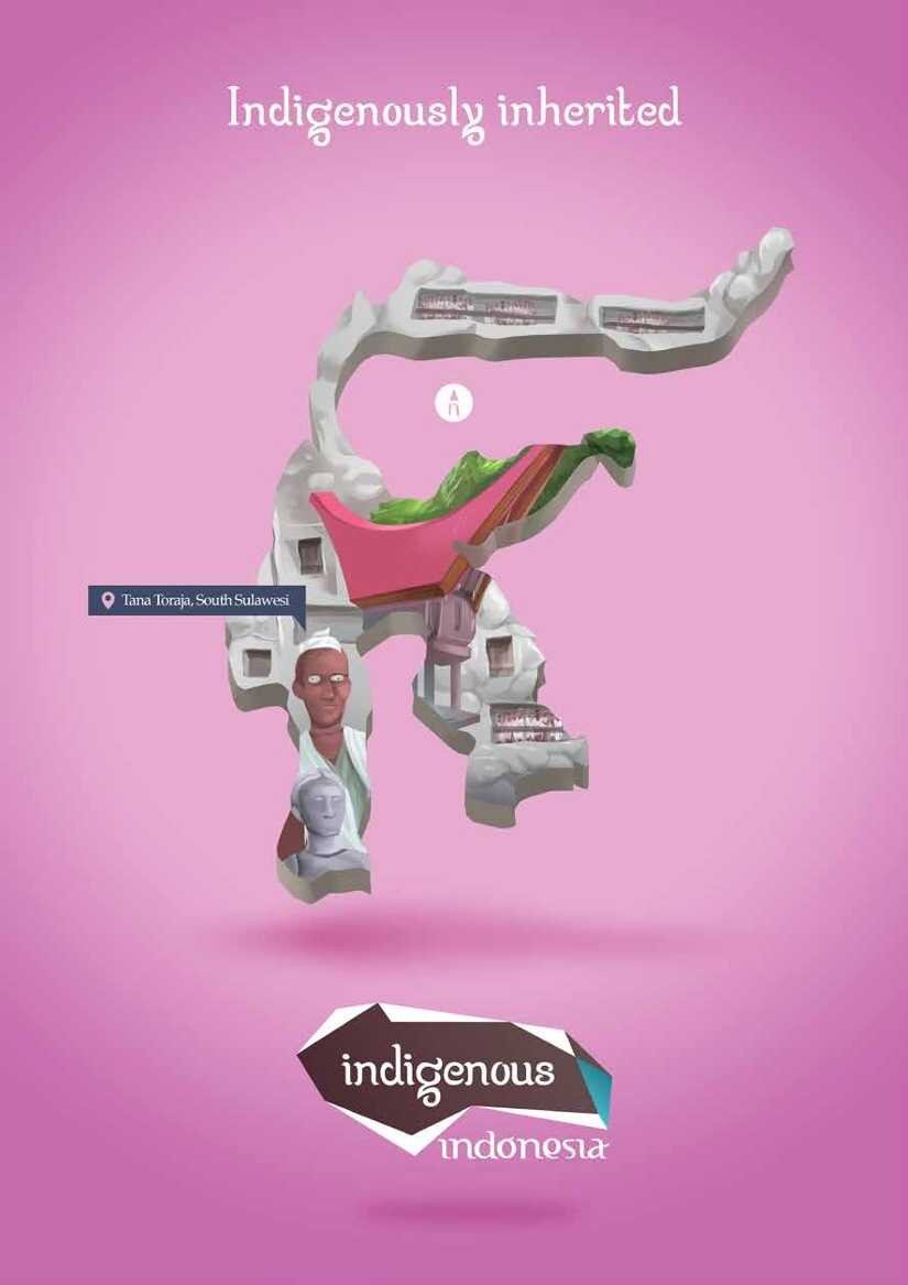 Indigenous Indonesia island illustration