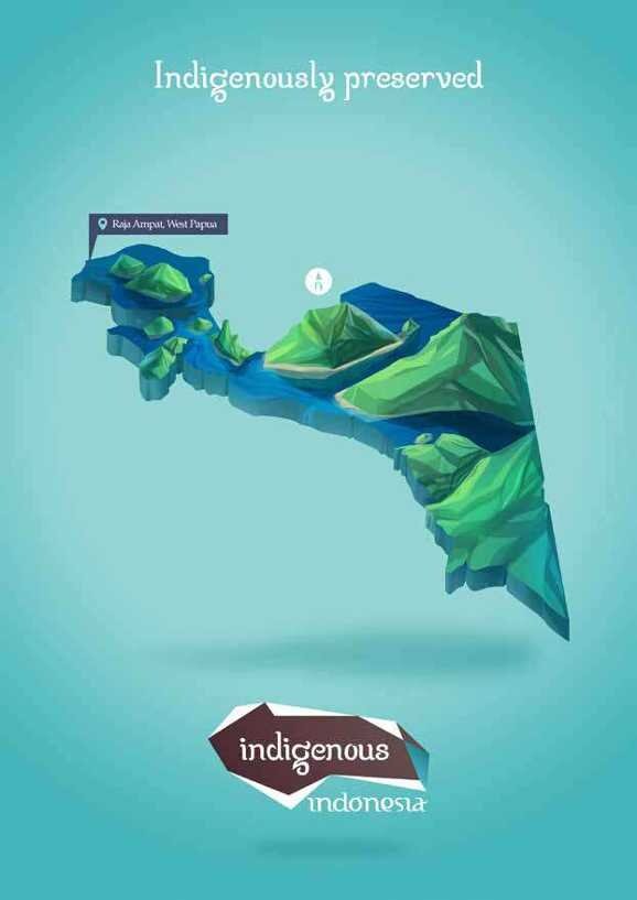 Indigenous Indonesia destination illustration